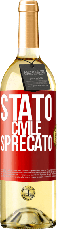 29,95 € Spedizione Gratuita | Vino bianco Edizione WHITE Stato civile: sprecato Etichetta Rossa. Etichetta personalizzabile Vino giovane Raccogliere 2023 Verdejo