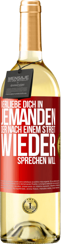29,95 € Kostenloser Versand | Weißwein WHITE Ausgabe Verliebe dich in jemanden, der nach einem Streit wieder sprechen will Rote Markierung. Anpassbares Etikett Junger Wein Ernte 2025 Verdejo