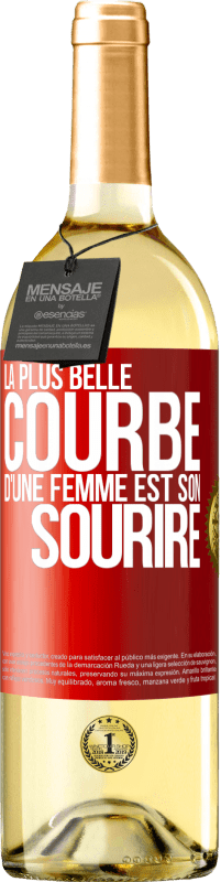 29,95 € Envoi gratuit | Vin blanc Édition WHITE La plus belle courbe d'une femme est son sourire Étiquette Rouge. Étiquette personnalisable Vin jeune Récolte 2024 Verdejo