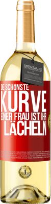 29,95 € Kostenloser Versand | Weißwein WHITE Ausgabe Die schönste Kurve einer Frau ist ihr Lächeln Rote Markierung. Anpassbares Etikett Junger Wein Ernte 2023 Verdejo