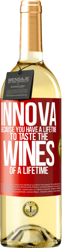 29,95 € 免费送货 | 白葡萄酒 WHITE版 Innova，因为您可以终生品尝终生的葡萄酒 红色标签. 可自定义的标签 青年酒 收成 2023 Verdejo