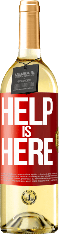 29,95 € Envío gratis | Vino Blanco Edición WHITE Help is Here Etiqueta Roja. Etiqueta personalizable Vino joven Cosecha 2024 Verdejo