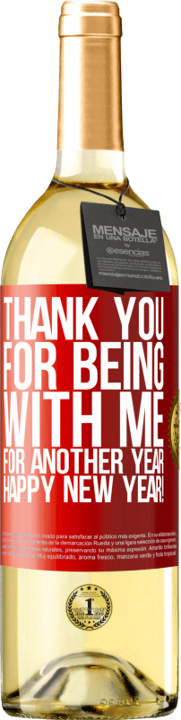 29,95 € 送料無料 | 白ワイン WHITEエディション もう一年私と一緒にいてくれてありがとう。明けましておめでとうございます！ 赤いタグ. カスタマイズ可能なラベル 若いワイン 収穫 2023 Verdejo