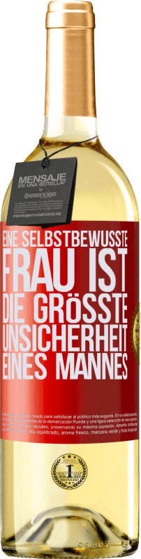 29,95 € Kostenloser Versand | Weißwein WHITE Ausgabe Eine selbstbewusste Frau ist die größte Unsicherheit eines Mannes Rote Markierung. Anpassbares Etikett Junger Wein Ernte 2024 Verdejo