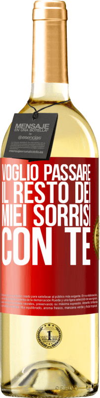 29,95 € Spedizione Gratuita | Vino bianco Edizione WHITE Voglio passare il resto dei miei sorrisi con te Etichetta Rossa. Etichetta personalizzabile Vino giovane Raccogliere 2024 Verdejo