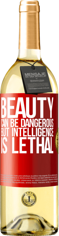 29,95 € Free Shipping | White Wine WHITE Edition Beauty can be dangerous, but intelligence is lethal Red Label. Customizable label Young wine Harvest 2021 Verdejo
