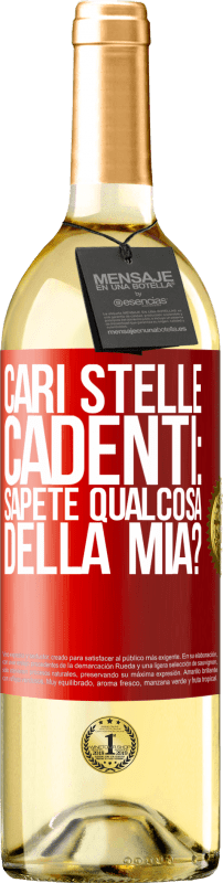 29,95 € Spedizione Gratuita | Vino bianco Edizione WHITE Cari stelle cadenti: sapete qualcosa della mia? Etichetta Rossa. Etichetta personalizzabile Vino giovane Raccogliere 2024 Verdejo