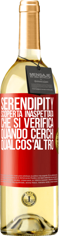 29,95 € Spedizione Gratuita | Vino bianco Edizione WHITE Serendipity. Scoperta inaspettata che si verifica quando cerchi qualcos'altro Etichetta Rossa. Etichetta personalizzabile Vino giovane Raccogliere 2023 Verdejo