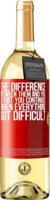 29,95 € Free Shipping | White Wine WHITE Edition The difference between them and you, is that you continued when everything got difficult Red Label. Customizable label Young wine Harvest 2025 Verdejo