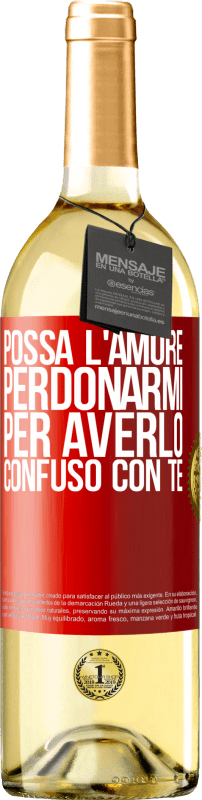 29,95 € Spedizione Gratuita | Vino bianco Edizione WHITE Possa l'amore perdonarmi per averlo confuso con te Etichetta Rossa. Etichetta personalizzabile Vino giovane Raccogliere 2024 Verdejo