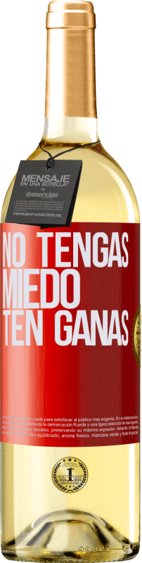 29,95 € Envío gratis | Vino Blanco Edición WHITE No tengas miedo, ten ganas Etiqueta Roja. Etiqueta personalizable Vino joven Cosecha 2024 Verdejo