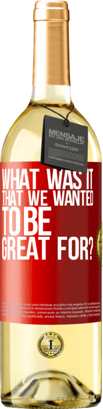 29,95 € Free Shipping | White Wine WHITE Edition what was it that we wanted to be great for? Red Label. Customizable label Young wine Harvest 2023 Verdejo