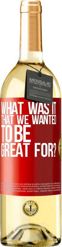 29,95 € Free Shipping | White Wine WHITE Edition what was it that we wanted to be great for? Red Label. Customizable label Young wine Harvest 2024 Verdejo