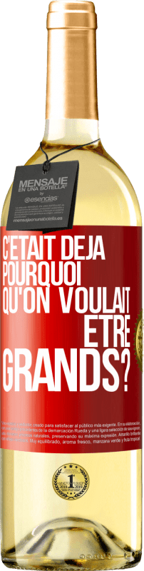 29,95 € Envoi gratuit | Vin blanc Édition WHITE C'était déjà pourquoi qu'on voulait être grands? Étiquette Rouge. Étiquette personnalisable Vin jeune Récolte 2024 Verdejo