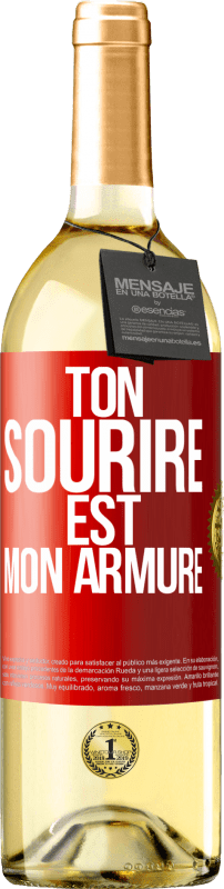 29,95 € Envoi gratuit | Vin blanc Édition WHITE Ton sourire est mon armure Étiquette Rouge. Étiquette personnalisable Vin jeune Récolte 2024 Verdejo