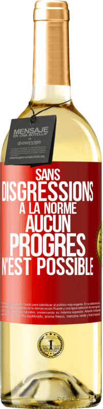 29,95 € Envoi gratuit | Vin blanc Édition WHITE Sans disgressions à la norme aucun progrès n'est possible Étiquette Rouge. Étiquette personnalisable Vin jeune Récolte 2024 Verdejo