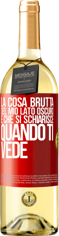 29,95 € Spedizione Gratuita | Vino bianco Edizione WHITE La cosa brutta del mio lato oscuro è che si schiarisce quando ti vede Etichetta Rossa. Etichetta personalizzabile Vino giovane Raccogliere 2024 Verdejo