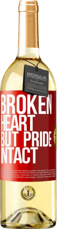 29,95 € Бесплатная доставка | Белое вино Издание WHITE Разбитое сердце Но гордость не повреждена Красная метка. Настраиваемая этикетка Молодое вино Урожай 2023 Verdejo
