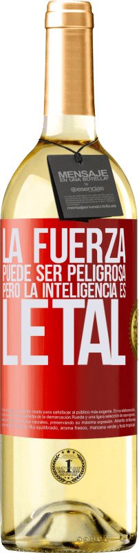 29,95 € Envío gratis | Vino Blanco Edición WHITE La fuerza puede ser peligrosa, pero la inteligencia es letal Etiqueta Roja. Etiqueta personalizable Vino joven Cosecha 2024 Verdejo