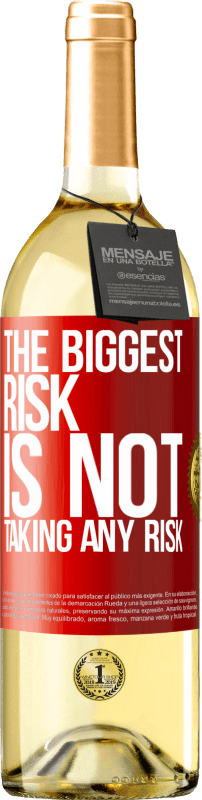 29,95 € 免费送货 | 白葡萄酒 WHITE版 最大的风险是不冒险 红色标签. 可自定义的标签 青年酒 收成 2023 Verdejo