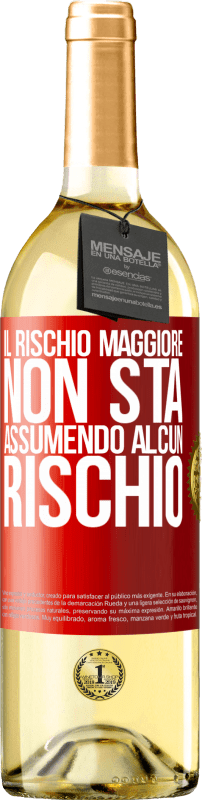 29,95 € Spedizione Gratuita | Vino bianco Edizione WHITE Il rischio maggiore non sta assumendo alcun rischio Etichetta Rossa. Etichetta personalizzabile Vino giovane Raccogliere 2025 Verdejo