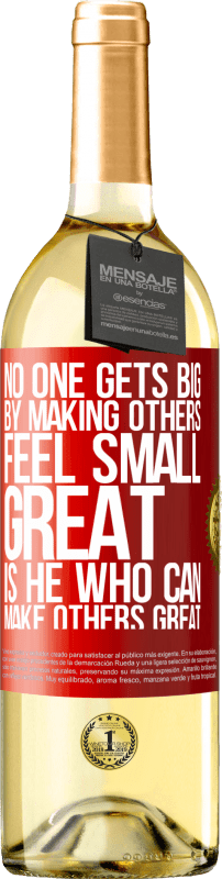 29,95 € Free Shipping | White Wine WHITE Edition No one gets big by making others feel small. Great is he who can make others great Red Label. Customizable label Young wine Harvest 2025 Verdejo
