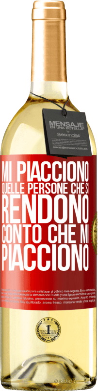 29,95 € Spedizione Gratuita | Vino bianco Edizione WHITE Mi piacciono quelle persone che si rendono conto che mi piacciono Etichetta Rossa. Etichetta personalizzabile Vino giovane Raccogliere 2024 Verdejo