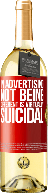 29,95 € 免费送货 | 白葡萄酒 WHITE版 在广告中，保持差异实际上是自杀的 红色标签. 可自定义的标签 青年酒 收成 2023 Verdejo