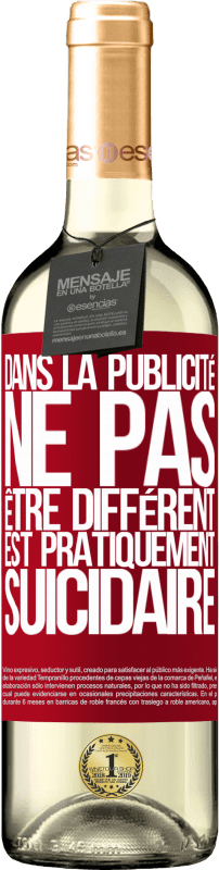 29,95 € Envoi gratuit | Vin blanc Édition WHITE Dans la publicité, ne pas être différent est pratiquement suicidaire Étiquette Rouge. Étiquette personnalisable Vin jeune Récolte 2024 Verdejo