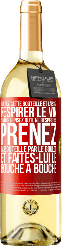 29,95 € Envoi gratuit | Vin blanc Édition WHITE Ouvrez cette bouteille et laissez respirer le vin. Si vous pensez qu'il ne respire pas prenez la bouteille par le goulot et fait Étiquette Rouge. Étiquette personnalisable Vin jeune Récolte 2024 Verdejo