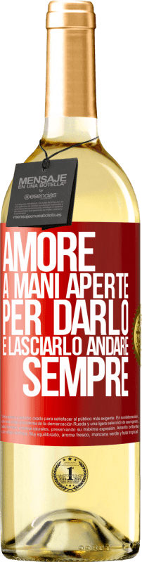 29,95 € Spedizione Gratuita | Vino bianco Edizione WHITE Amore, a mani aperte. Per darlo e lasciarlo andare. sempre Etichetta Rossa. Etichetta personalizzabile Vino giovane Raccogliere 2024 Verdejo