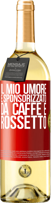 29,95 € Spedizione Gratuita | Vino bianco Edizione WHITE Il mio umore è sponsorizzato da caffè e rossetto Etichetta Rossa. Etichetta personalizzabile Vino giovane Raccogliere 2024 Verdejo