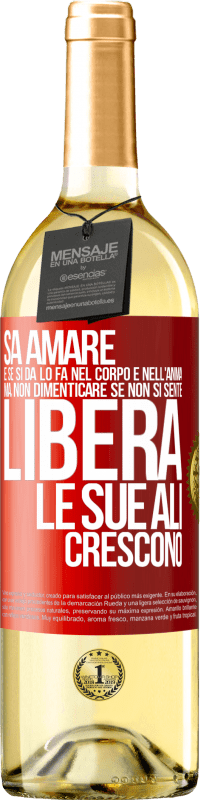 29,95 € Spedizione Gratuita | Vino bianco Edizione WHITE Sa amare, e se si dona, lo fa nel corpo e nell'anima. Ma, non dimenticare, se non ti senti libero, le tue ali crescono Etichetta Rossa. Etichetta personalizzabile Vino giovane Raccogliere 2024 Verdejo