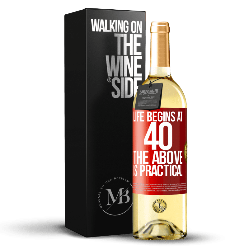 29,95 € Free Shipping | White Wine WHITE Edition Life begins at 40. The above is practical Red Label. Customizable label Young wine Harvest 2022 Verdejo