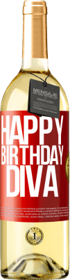 29,95 € Free Shipping | White Wine WHITE Edition Happy birthday Diva Red Label. Customizable label Young wine Harvest 2024 Verdejo