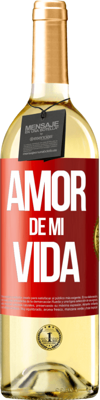 29,95 € Envío gratis | Vino Blanco Edición WHITE Amor de mi vida Etiqueta Roja. Etiqueta personalizable Vino joven Cosecha 2023 Verdejo
