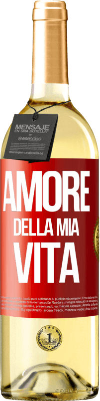 29,95 € Spedizione Gratuita | Vino bianco Edizione WHITE Amore della mia vita Etichetta Rossa. Etichetta personalizzabile Vino giovane Raccogliere 2024 Verdejo