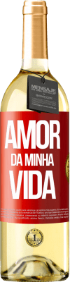 29,95 € Envio grátis | Vinho branco Edição WHITE Amor da minha vida Etiqueta Vermelha. Etiqueta personalizável Vinho jovem Colheita 2023 Verdejo