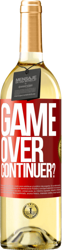 29,95 € Envoi gratuit | Vin blanc Édition WHITE GAME OVER. Continuer? Étiquette Rouge. Étiquette personnalisable Vin jeune Récolte 2024 Verdejo