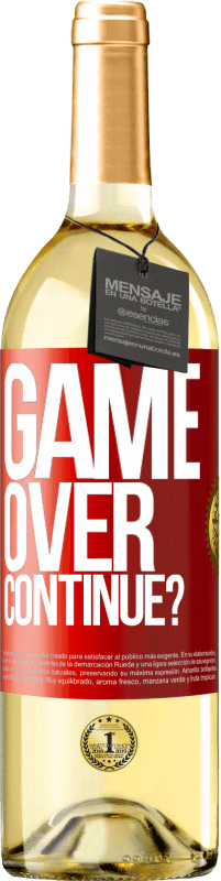 29,95 € Envío gratis | Vino Blanco Edición WHITE GAME OVER. Continue? Etiqueta Roja. Etiqueta personalizable Vino joven Cosecha 2023 Verdejo