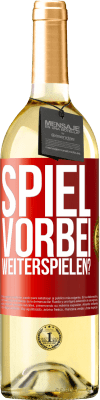 29,95 € Kostenloser Versand | Weißwein WHITE Ausgabe SPIEL VORBEI. Weiterspielen? Rote Markierung. Anpassbares Etikett Junger Wein Ernte 2023 Verdejo