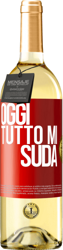 29,95 € Spedizione Gratuita | Vino bianco Edizione WHITE Oggi tutto mi suda Etichetta Rossa. Etichetta personalizzabile Vino giovane Raccogliere 2023 Verdejo