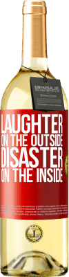 29,95 € Free Shipping | White Wine WHITE Edition Laughter on the outside, disaster on the inside Red Label. Customizable label Young wine Harvest 2024 Verdejo