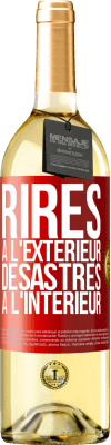 29,95 € Envoi gratuit | Vin blanc Édition WHITE Rires à l'extérieur, désastres à l'intérieur Étiquette Rouge. Étiquette personnalisable Vin jeune Récolte 2023 Verdejo