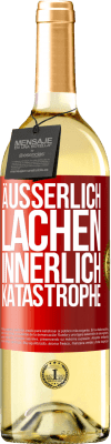 29,95 € Kostenloser Versand | Weißwein WHITE Ausgabe Äußerlich Lachen, innerlich Katastrophe Rote Markierung. Anpassbares Etikett Junger Wein Ernte 2023 Verdejo