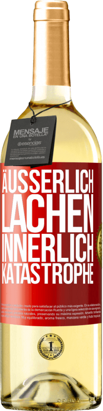 29,95 € Kostenloser Versand | Weißwein WHITE Ausgabe Äußerlich Lachen, innerlich Katastrophe Rote Markierung. Anpassbares Etikett Junger Wein Ernte 2025 Verdejo