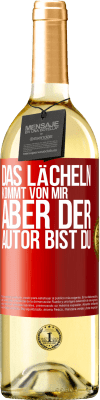 29,95 € Kostenloser Versand | Weißwein WHITE Ausgabe Das Lächeln kommt von mir, aber der Autor bist du Rote Markierung. Anpassbares Etikett Junger Wein Ernte 2023 Verdejo