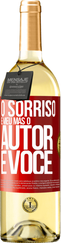 29,95 € Envio grátis | Vinho branco Edição WHITE O sorriso é meu, mas o autor é você Etiqueta Vermelha. Etiqueta personalizável Vinho jovem Colheita 2023 Verdejo