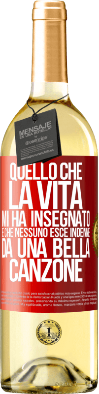 29,95 € Spedizione Gratuita | Vino bianco Edizione WHITE Quello che la vita mi ha insegnato è che nessuno esce indenne da una bella canzone Etichetta Rossa. Etichetta personalizzabile Vino giovane Raccogliere 2024 Verdejo