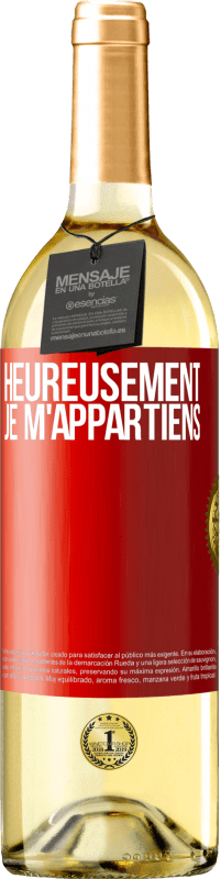 29,95 € Envoi gratuit | Vin blanc Édition WHITE Heureusement, je m'appartiens Étiquette Rouge. Étiquette personnalisable Vin jeune Récolte 2023 Verdejo